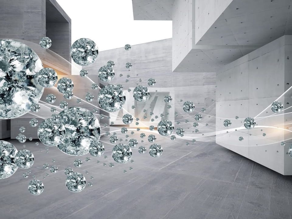 Fototapeta Diamentowe Kule w Tunelu 3D