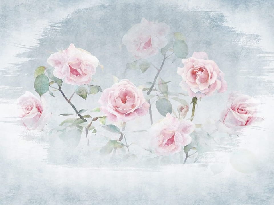 Fototapeta Różowe kwiaty na jasnym tle