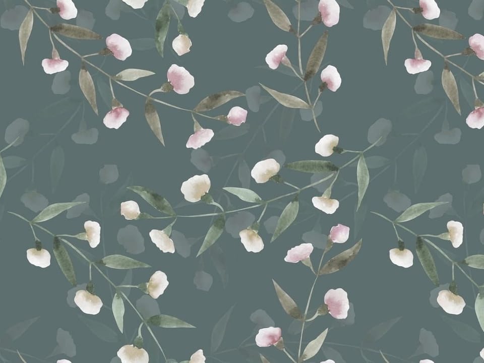 Fototapeta Kwiatowy wzór na ciemnym tle