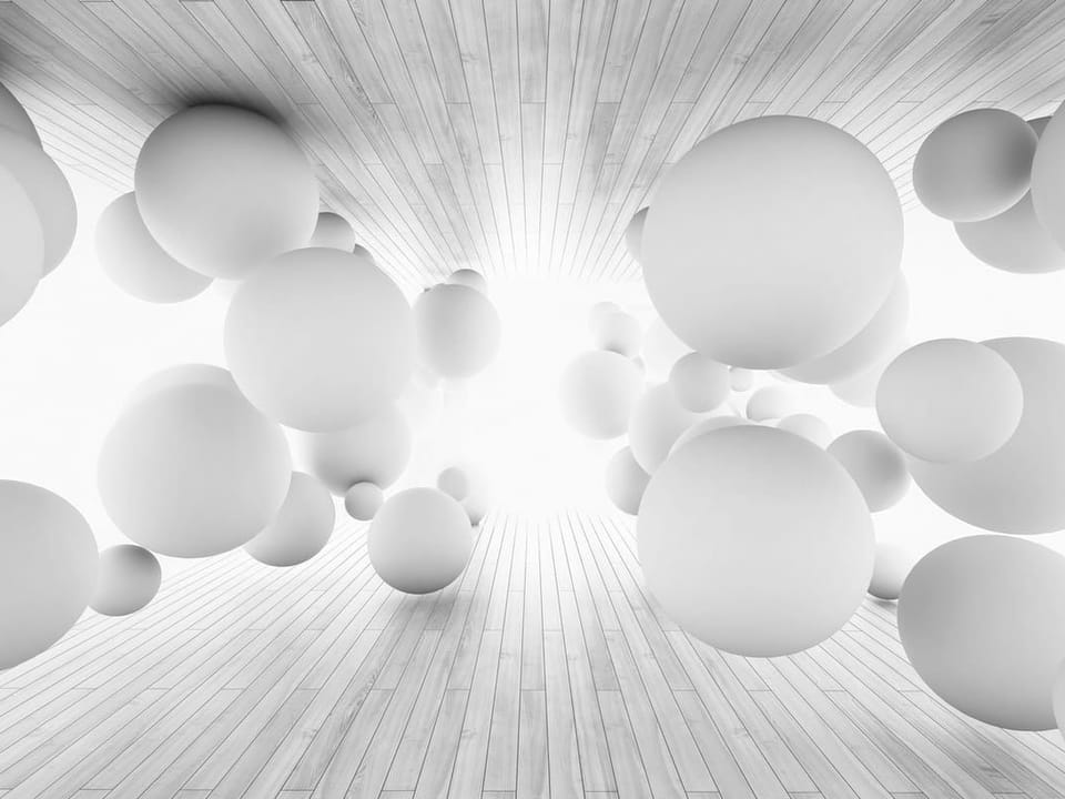 Fototapeta Tunel 3D z białymi kulami