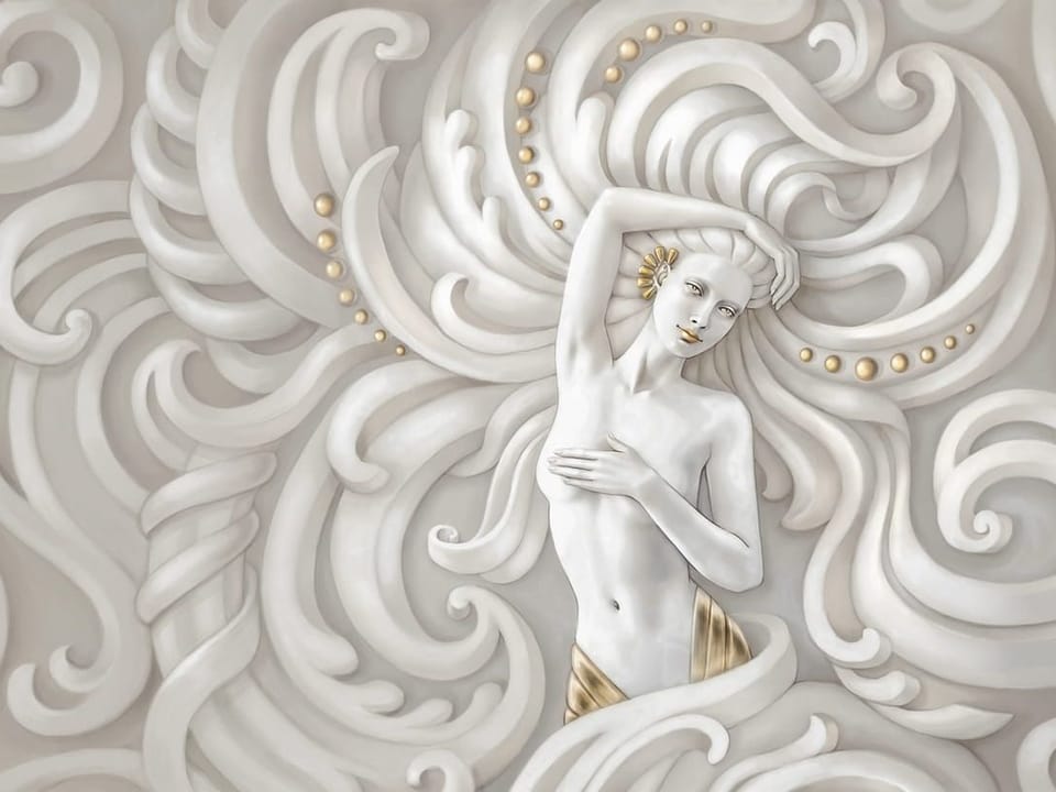 Fototapeta Kobieta wśród falistych wzorów