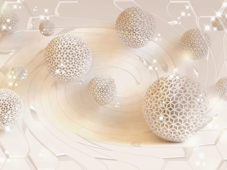 Fototapeta Geometryczne kule z ażurowym wzorem