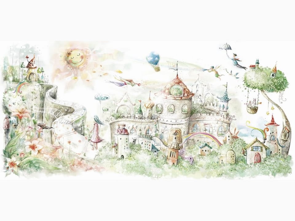 Fototapeta Fantazyjny zamek z wieżami