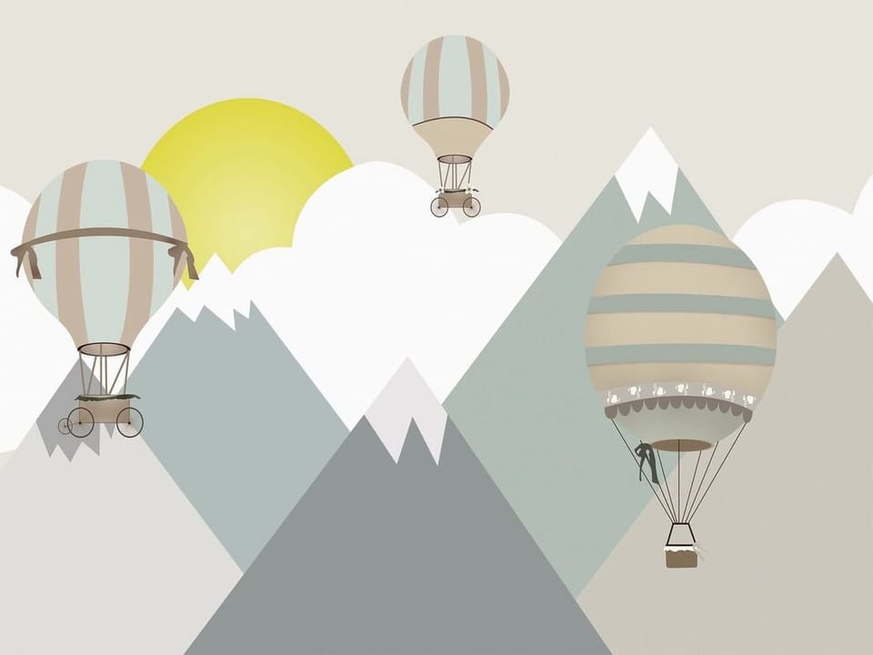 Fototapeta Balony nad górami dla dzieci