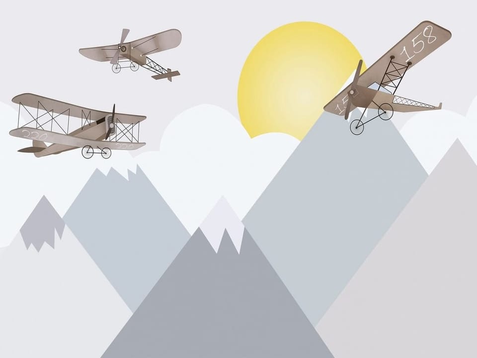 Fototapeta Samoloty nad górskimi szczytami