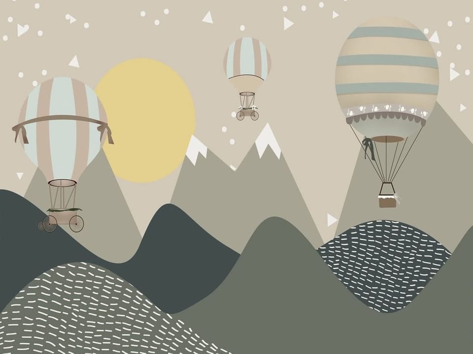 Fototapeta Balony nad górami dla dzieci