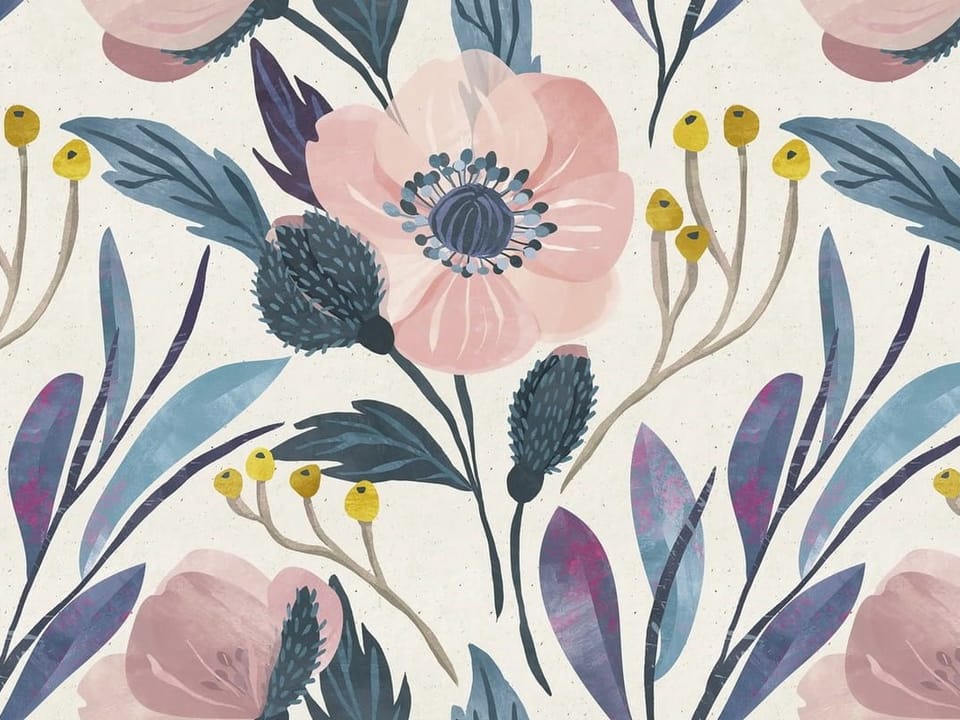 Fototapeta Kwiaty polne w pastelowych barwach