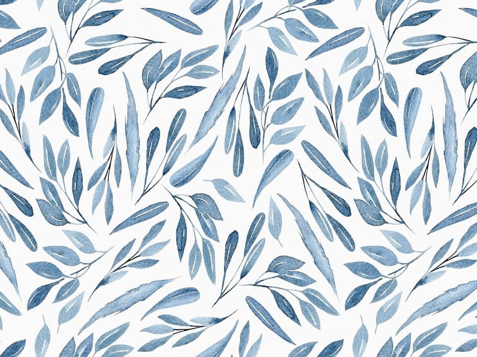 Fototapeta Niebieskie Liście na Białym Tle