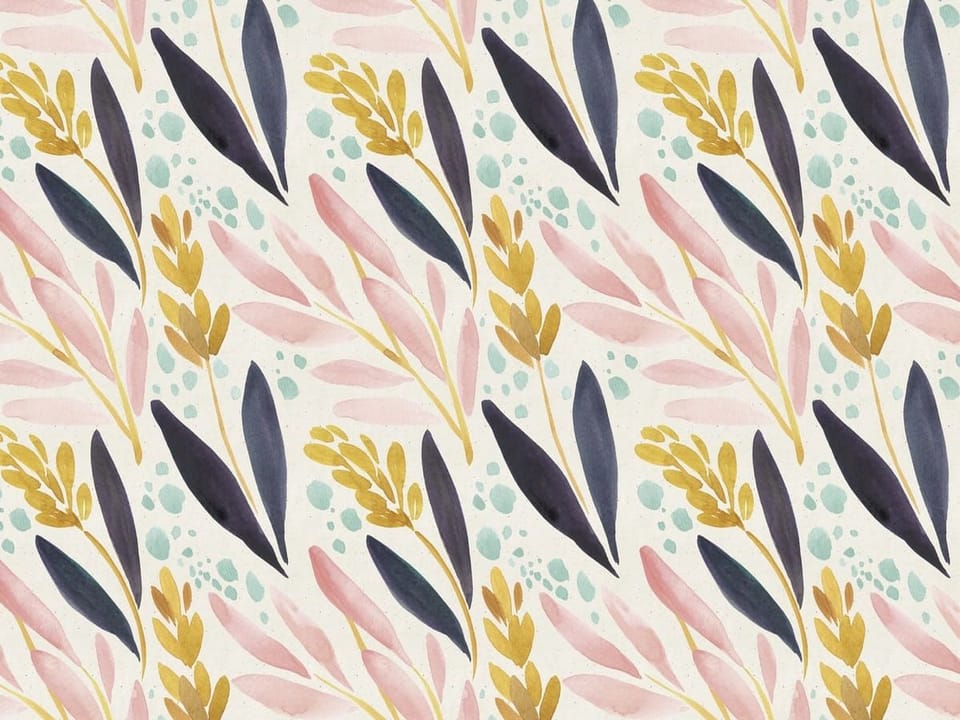 Fototapeta Liście i Gałązki na Jasnym Tle