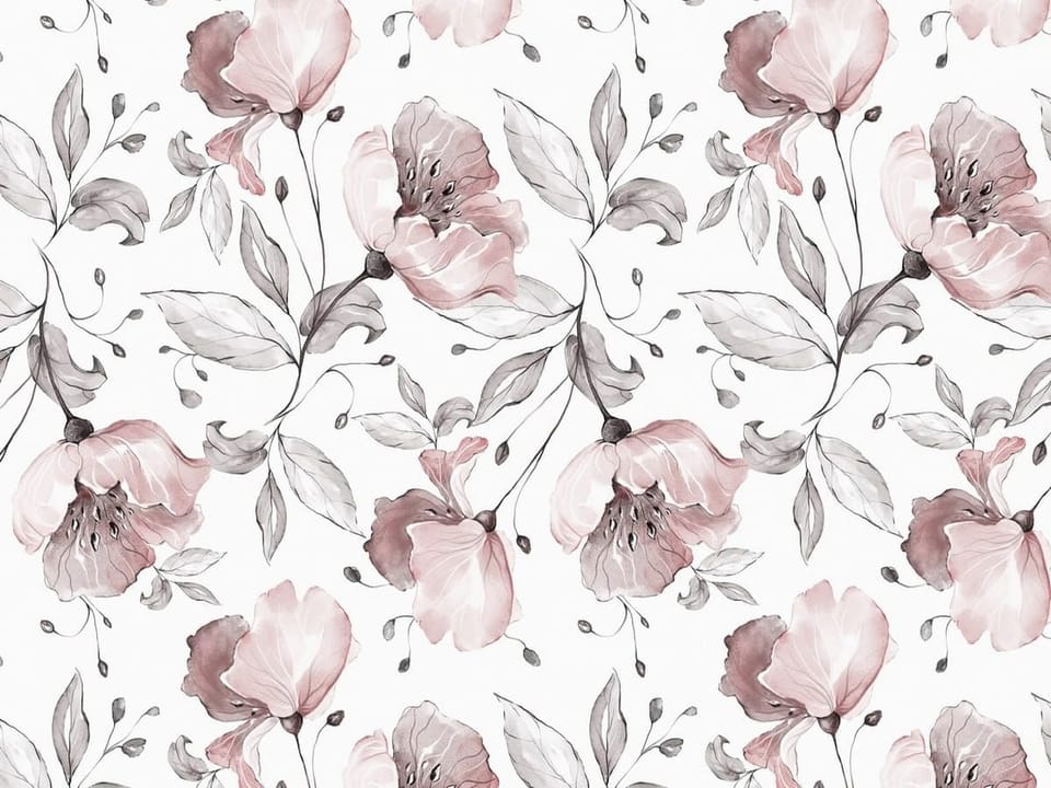 Fototapeta Kwiaty i Liście na Białym Tle