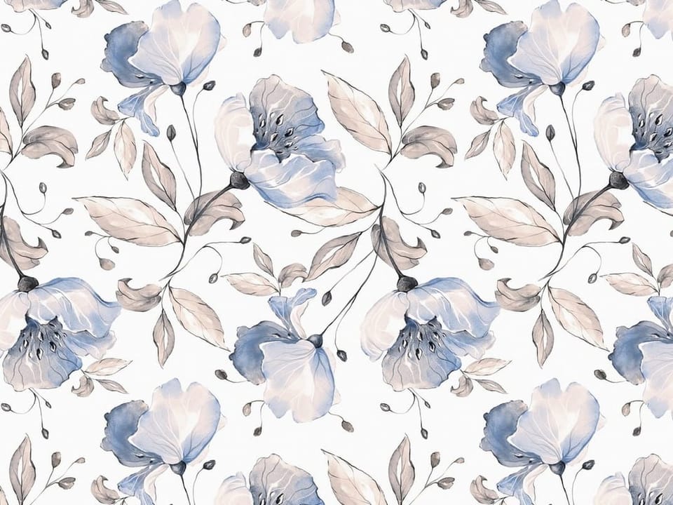 Fototapeta Niebieskie Kwiaty na Jasnym Tle