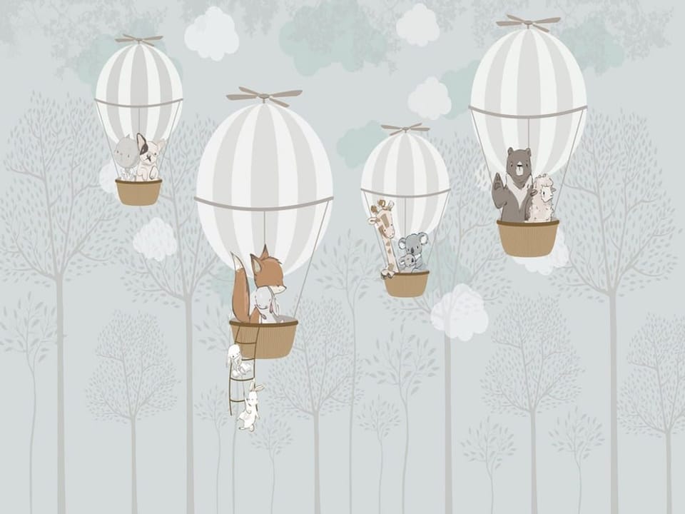 Fototapeta Zwierzęta w Balonach na Niebo
