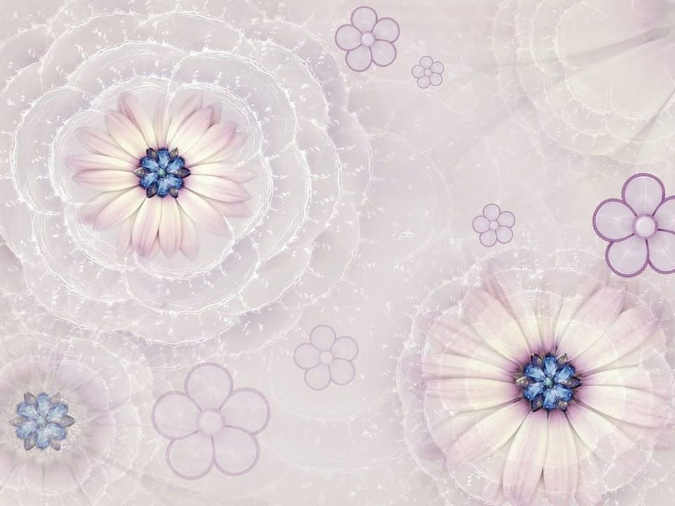 Fototapeta Kwiaty i geometryczne wzory