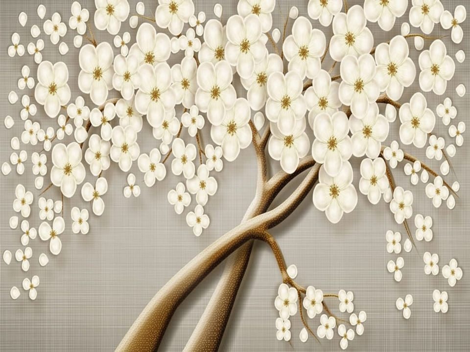 Fototapeta Kwiaty na gałęziach drzewa