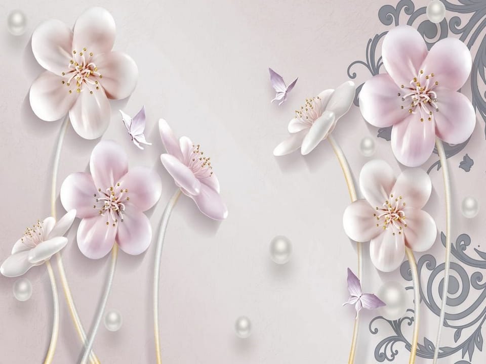 Fototapeta Kwiaty 3D z delikatnymi płatkami