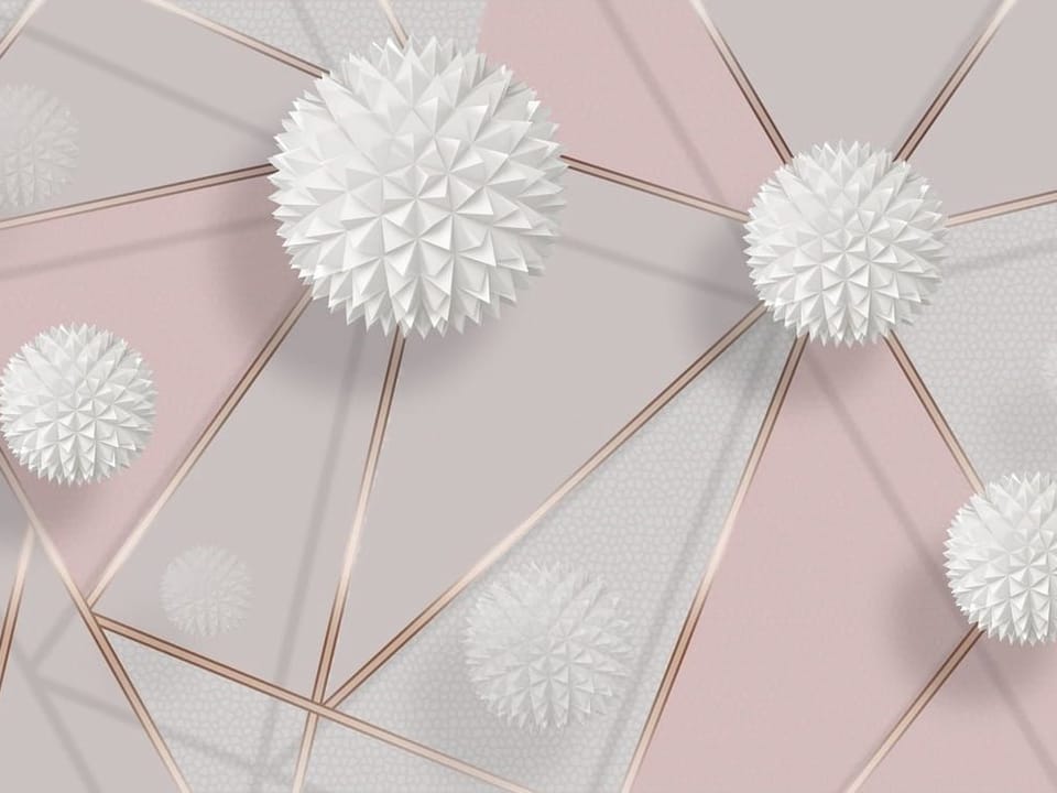 Fototapeta Białe kuliste struktury 3D