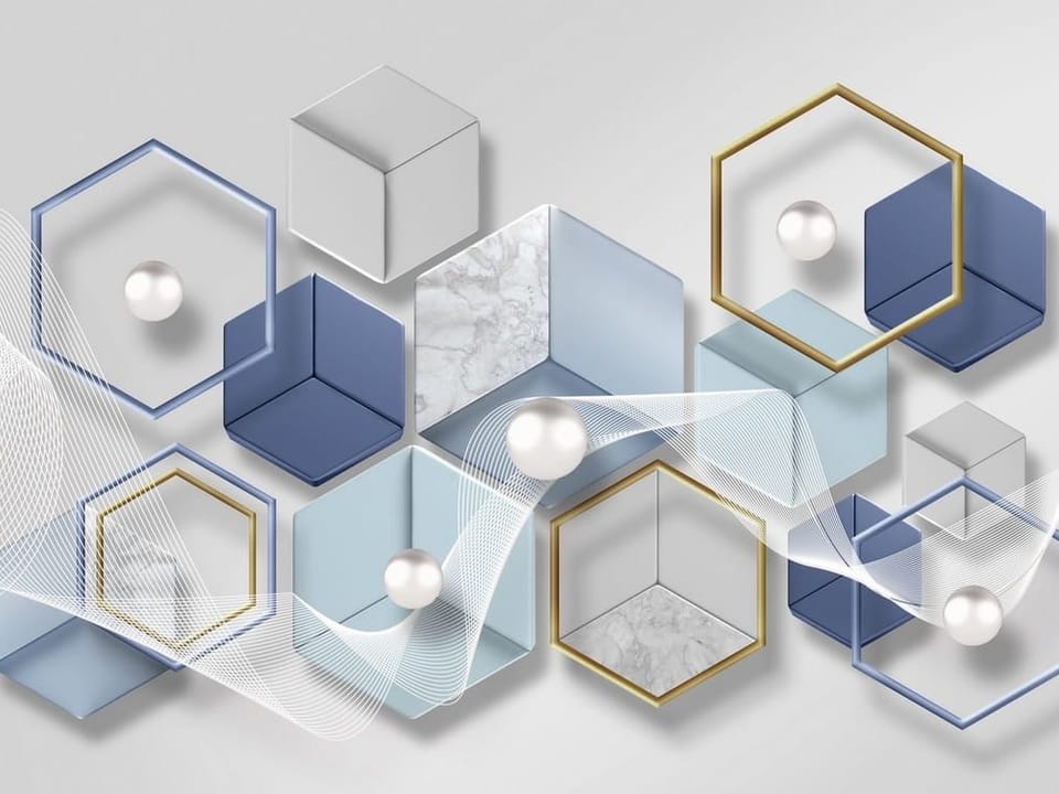 Fototapeta Geometryczne kształty z perłami