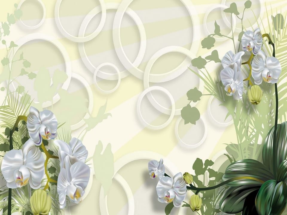 Fototapeta Orchidee na tle liści