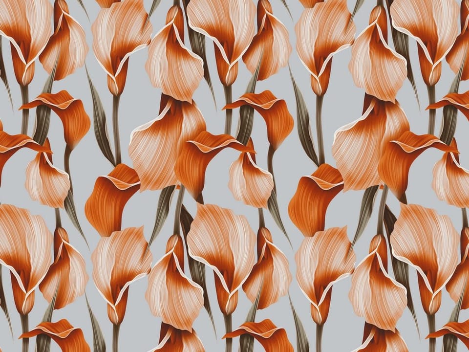 Fototapeta Egzotyczne kwiaty na szarym tle