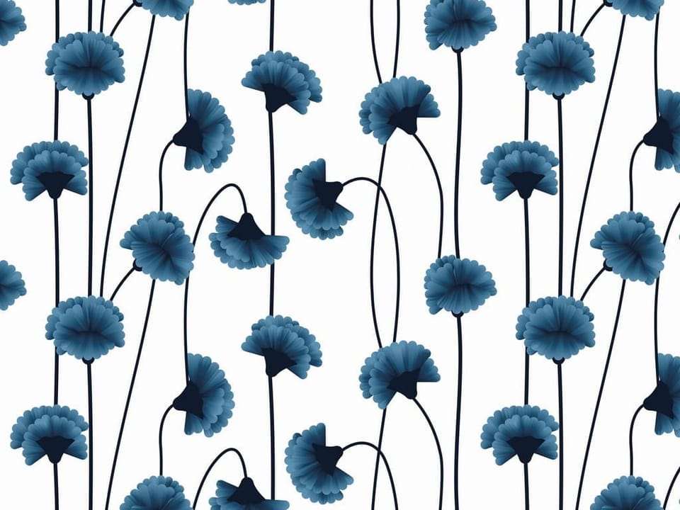 Fototapeta Niebieskie kwiaty na białym tle