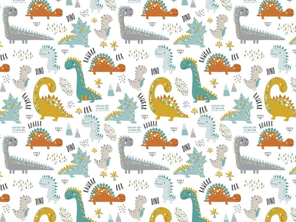 Fototapeta Kolorowe Dinozaury na Ścianie