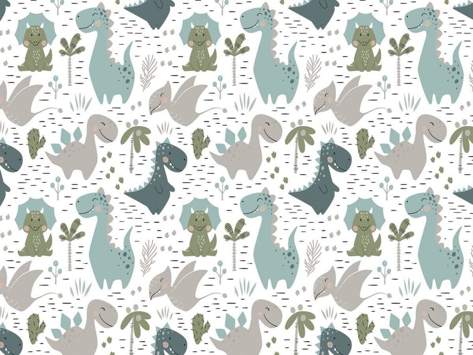 Fototapeta Kolorowe dinozaury na białym tle