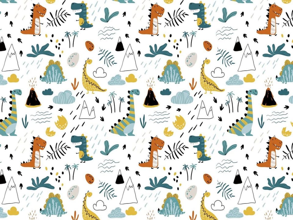 Fototapeta Kolorowe dinozaury na białym tle