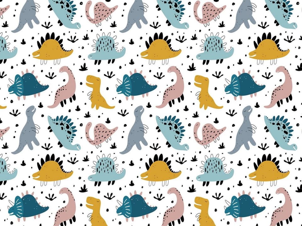 Fototapeta Kolorowe dinozaury na białym tle