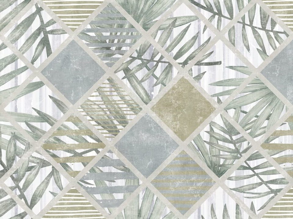 Fototapeta Geometryczny wzór z liśćmi palmowymi