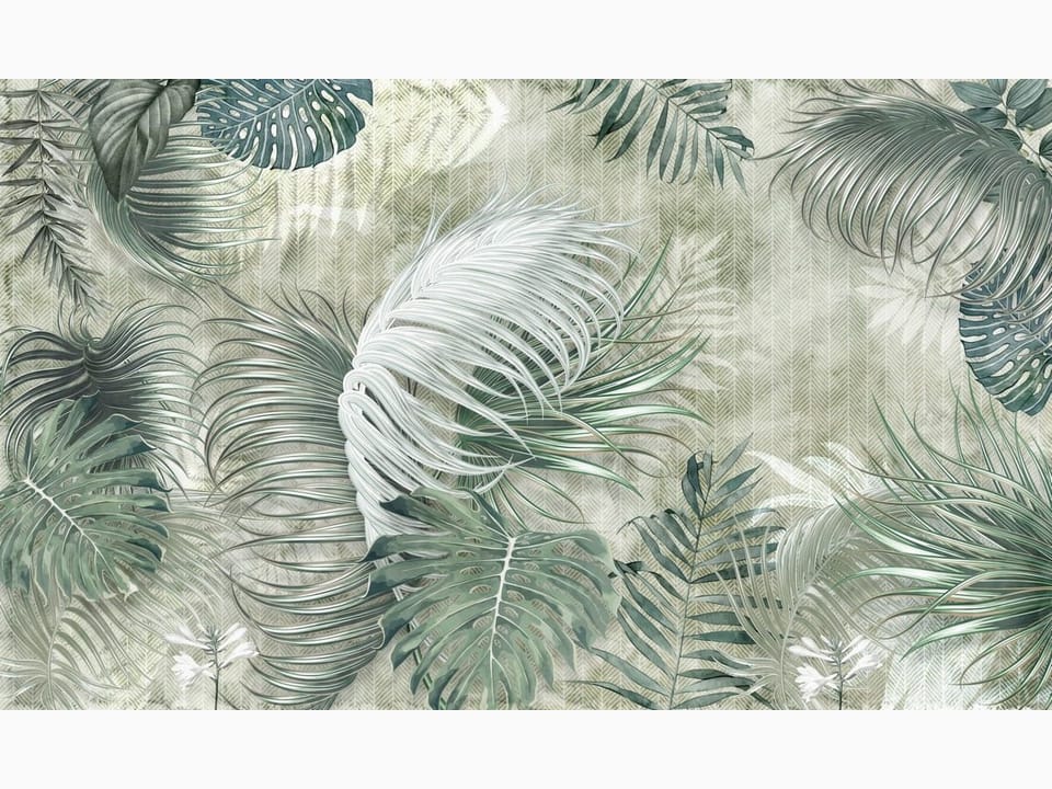 Fototapeta Tropikalne liście na subtelnym tle