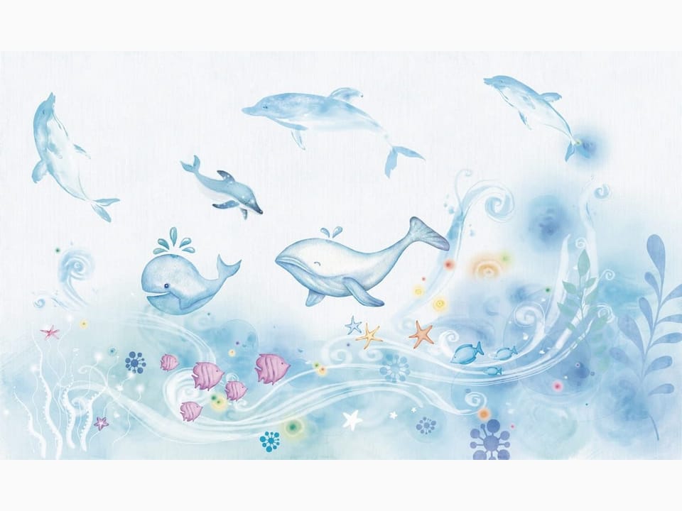 Fototapeta Wieloryby i delfiny w oceanie