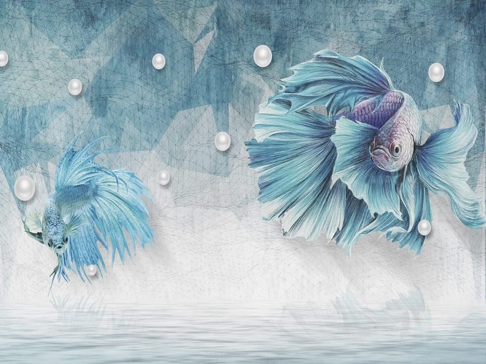 Fototapeta Niebieskie ryby z welonami