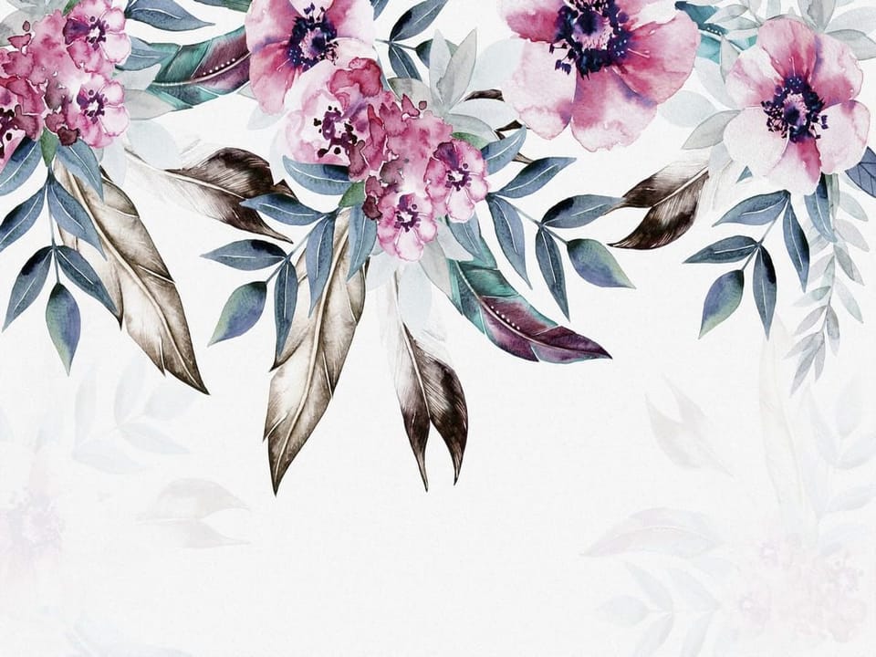 Fototapeta Egzotyczne Kwiaty w Akwareli