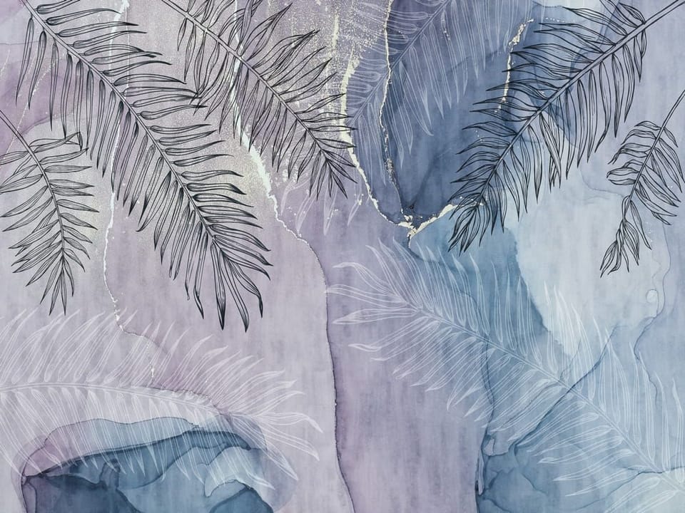 Fototapeta Liście palmowe na abstrakcyjnym tle