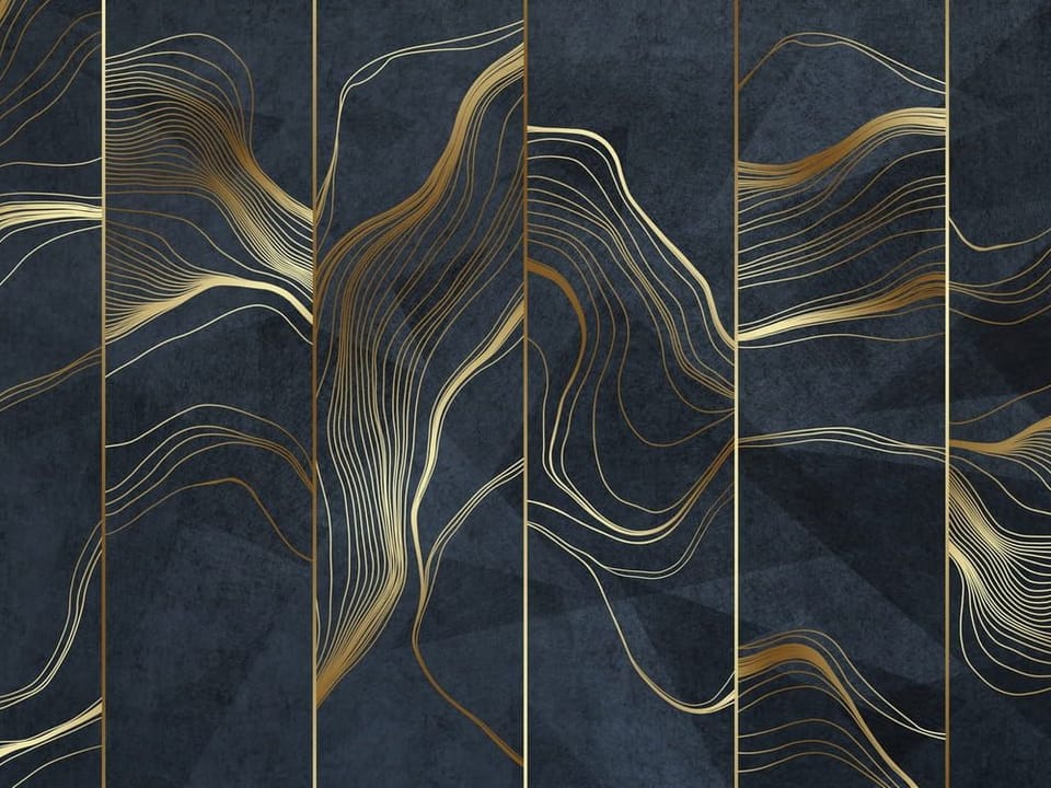 Fototapeta Złote Linie na Ciemnym Tle