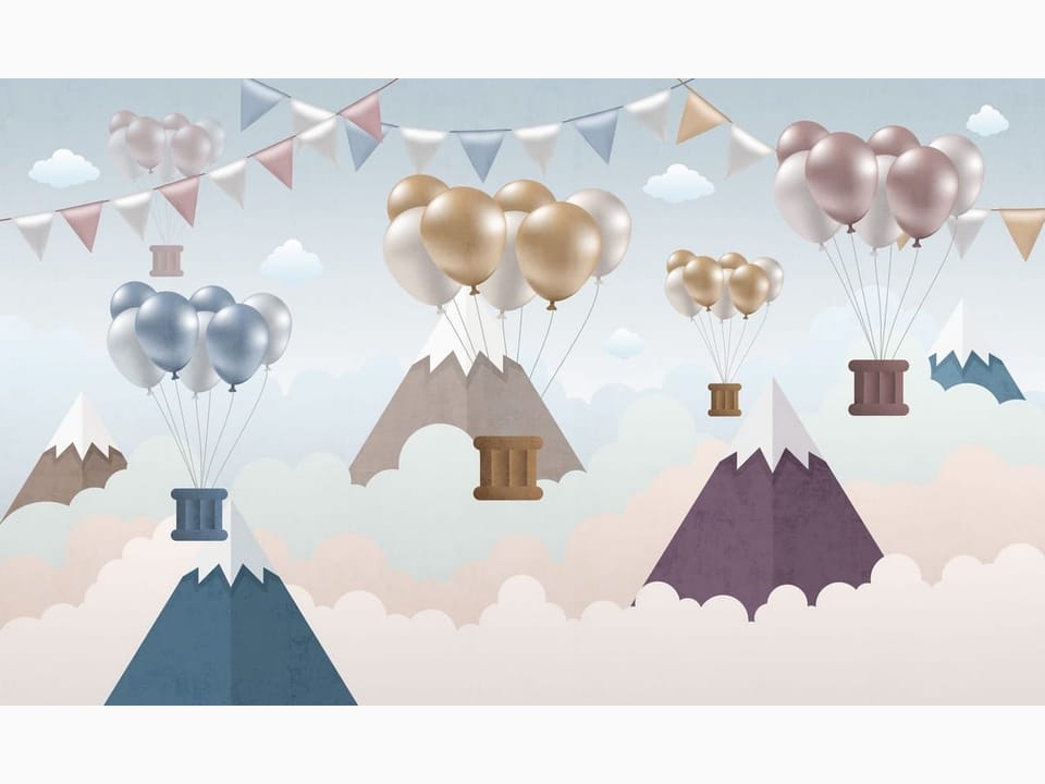 Fototapeta Balony nad górskimi szczytami