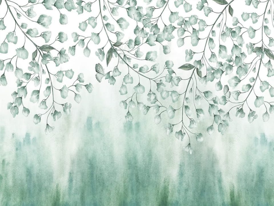 Fototapeta Gałęzie z Liśćmi i Kwiatami