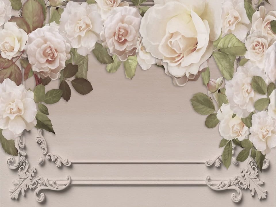 Fototapeta Eleganckie róże na beżowym tle