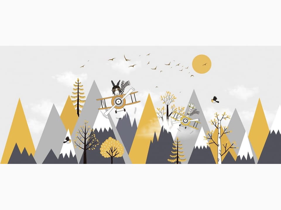 Fototapeta Samoloty nad górami dla dzieci