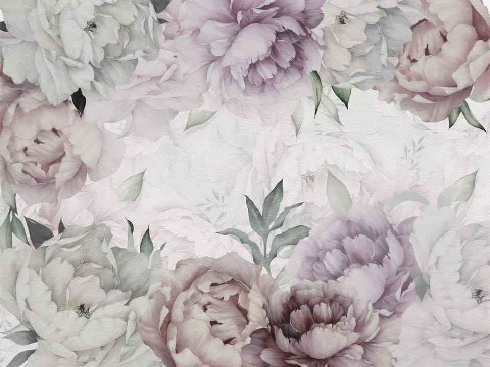 Fototapeta Pastelowe Piwonie i Liście