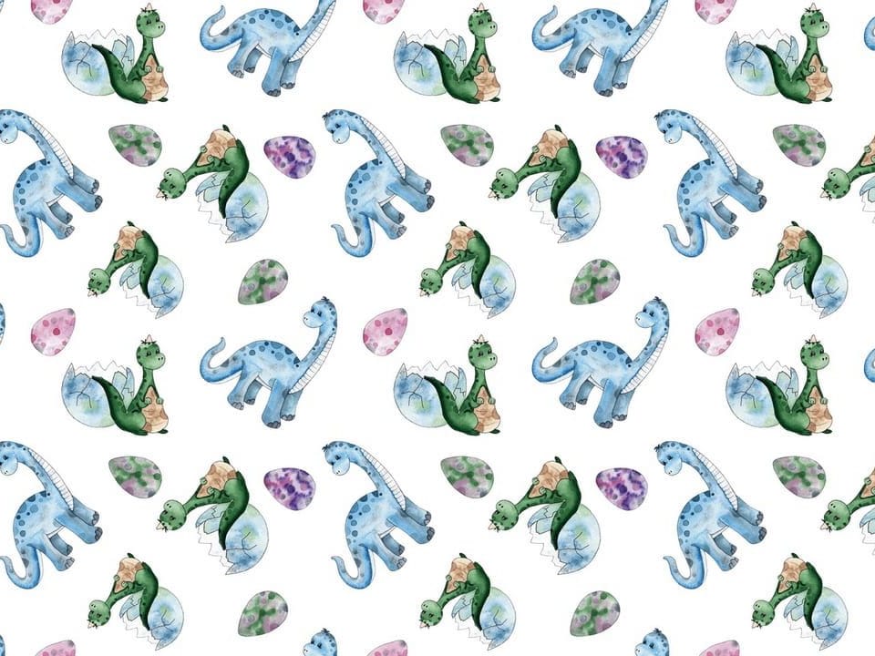 Fototapeta Dinozaury i jajka na białym tle