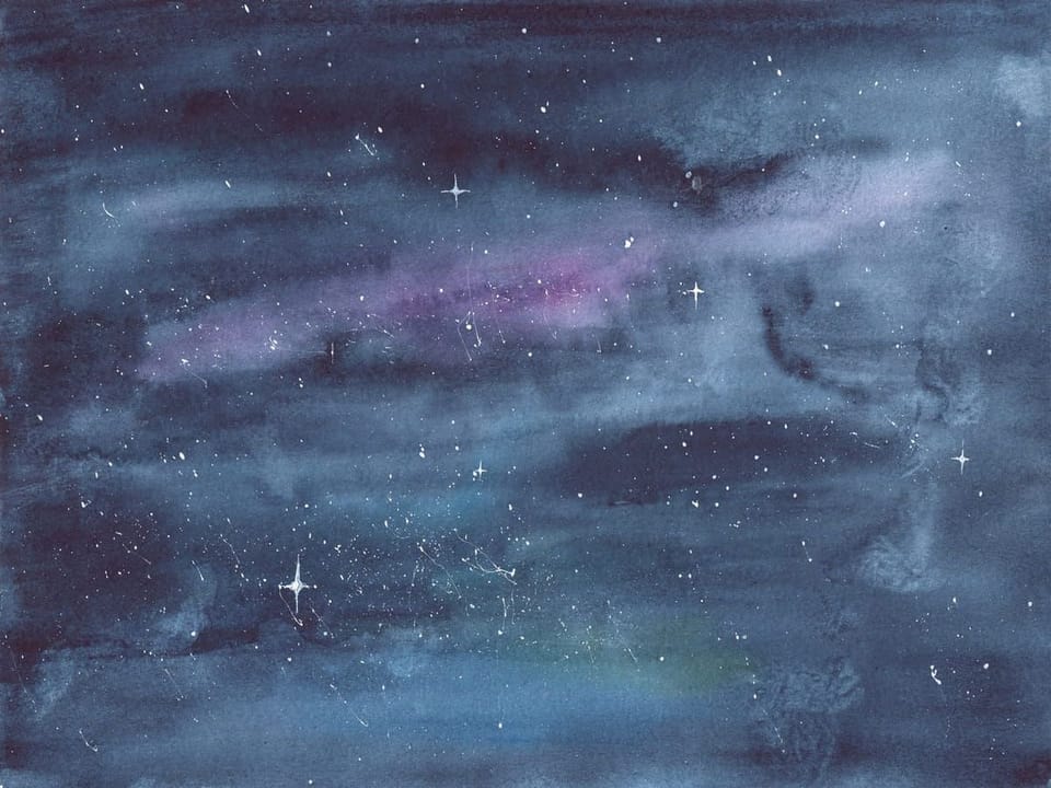 Fototapeta Kosmiczna Akwarela z Fioletowymi Smugami