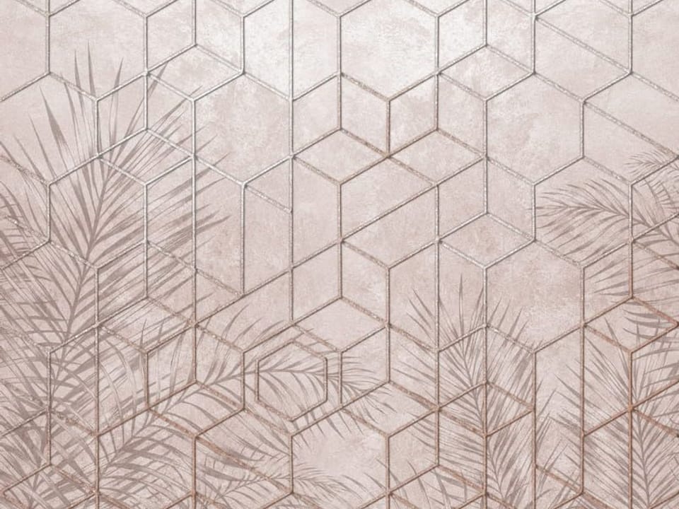 Fototapeta Geometryczne wzory z liśćmi palmowymi