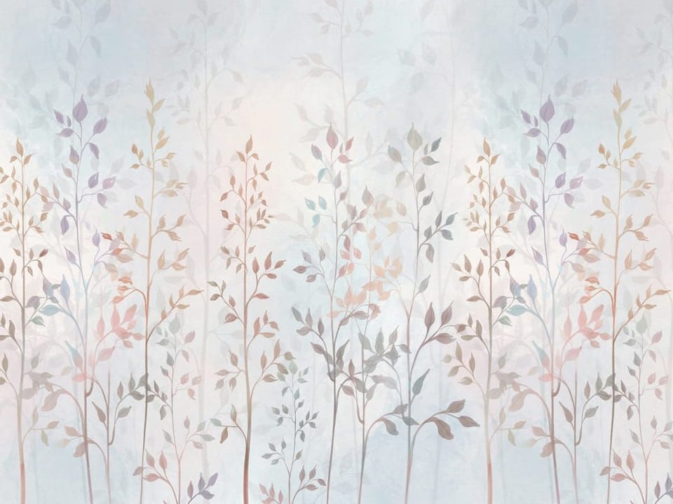 Fototapeta Delikatne gałązki z liśćmi