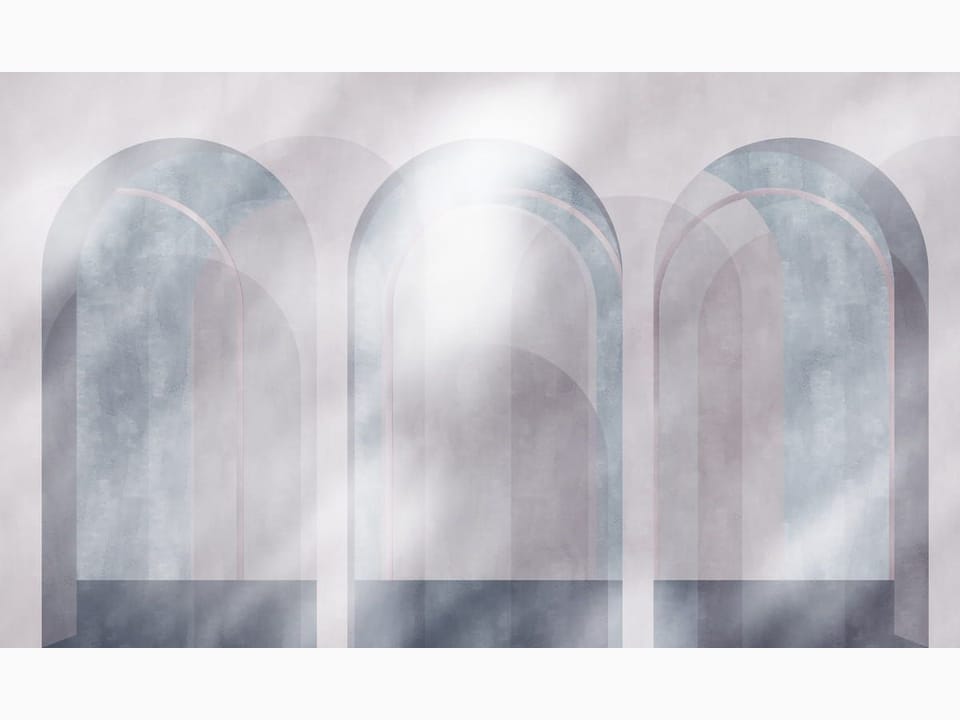 Fototapeta Trzy łukowe okna z cieniami