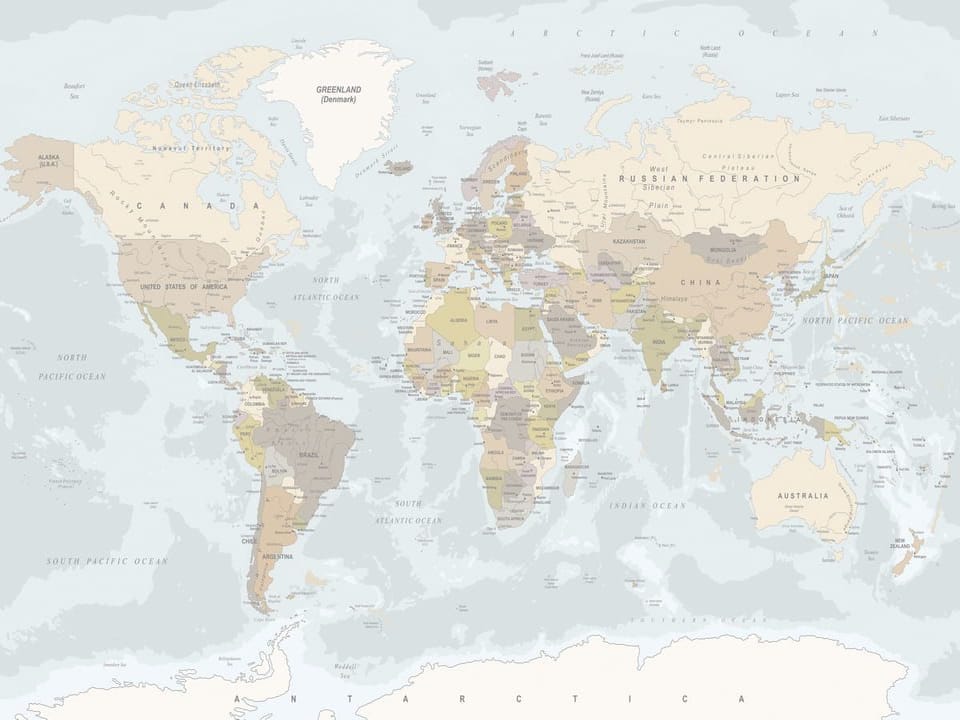 Fototapeta Mapa świata z kontynentami