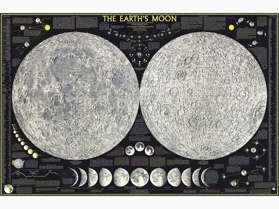 Fototapeta Mapy Księżyca na czarnym tle