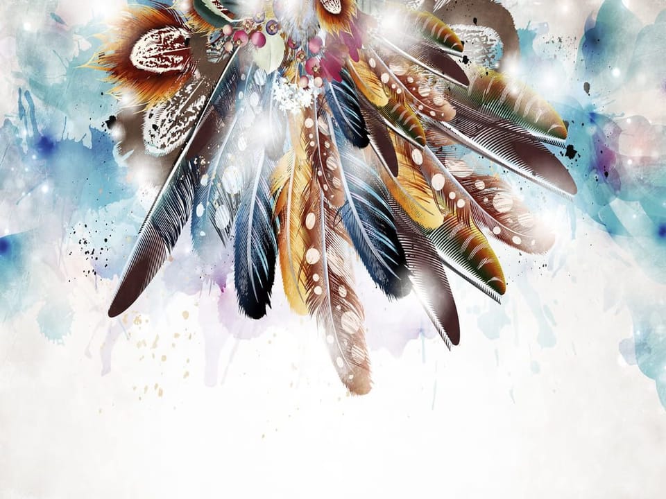 Fototapeta Kolorowe pióra w artystycznym układzie