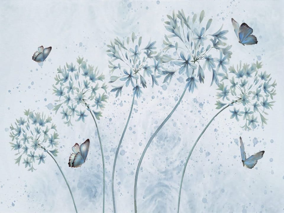 Fototapeta Kwiaty polne na jasnym tle