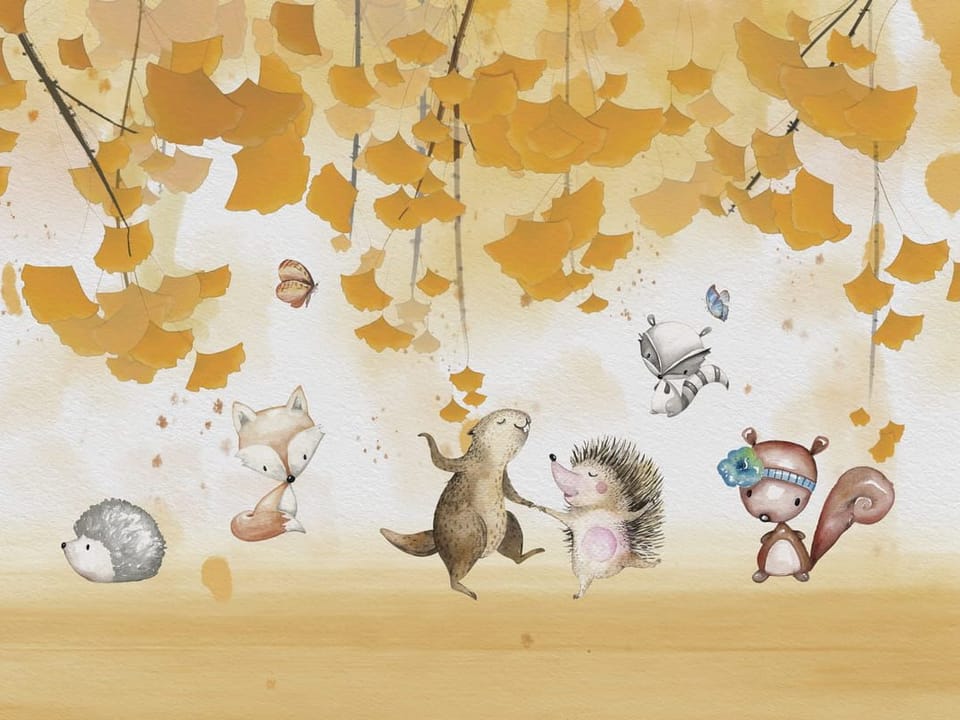 Fototapeta Zwierzęta w lesie pełnym tańca